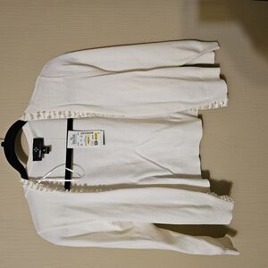 White Cardigan with Pearl Accents